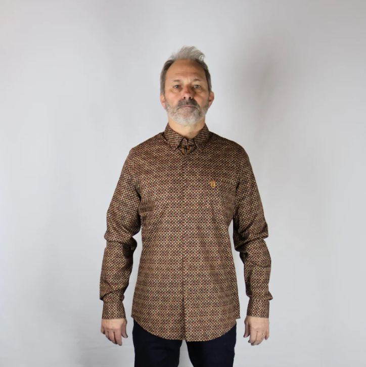 Dot Brown Shirt Homme<br>
