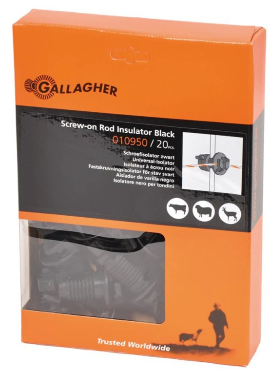 Universal-Isolatoren schwarz, Pf&auml;hle &oslash; 4-10 mm (20 St&uuml;ck)<br>