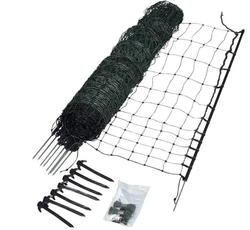 H&uuml;hnernetz, Einfacher Erdstab, 112cm, 25m<br>