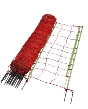 Wolfsnetz, Doppelspitze, 120cm, 50m orange, plus/minus systeem<br>