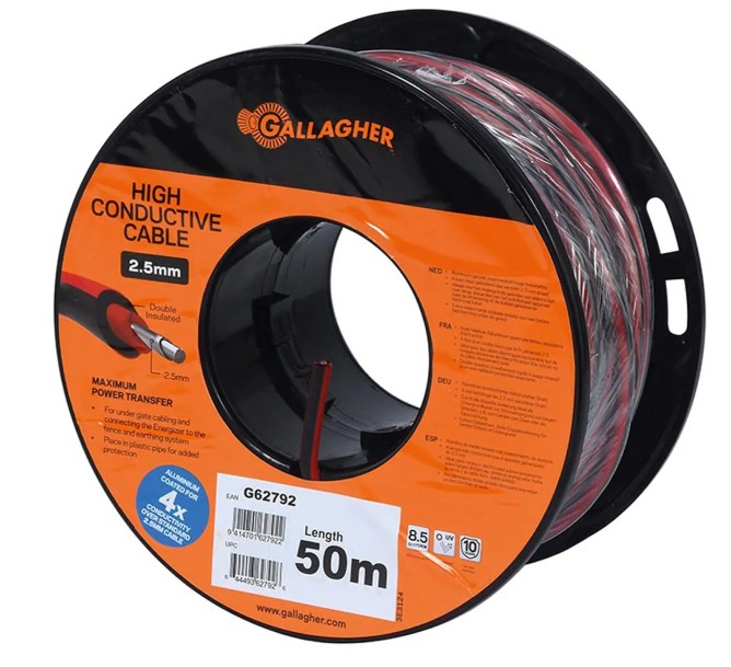 Erd- und Zuleitungskabel XL Rot 2,5mm 50m<br>