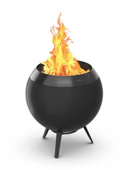 Feuerkorb schwarz mit niedrigem Fuss<br>