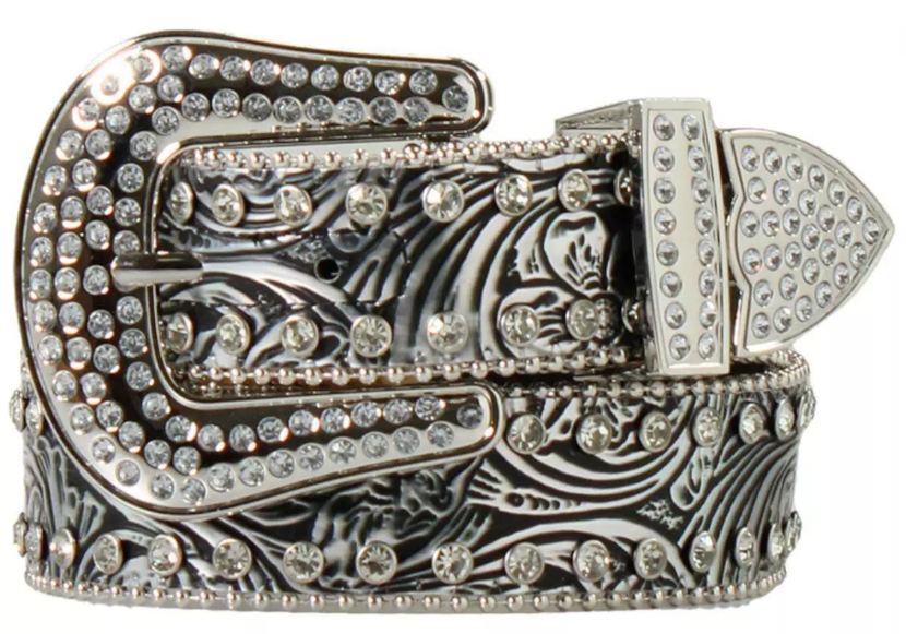 Nocona Floral Crystals Silver/Black<br>