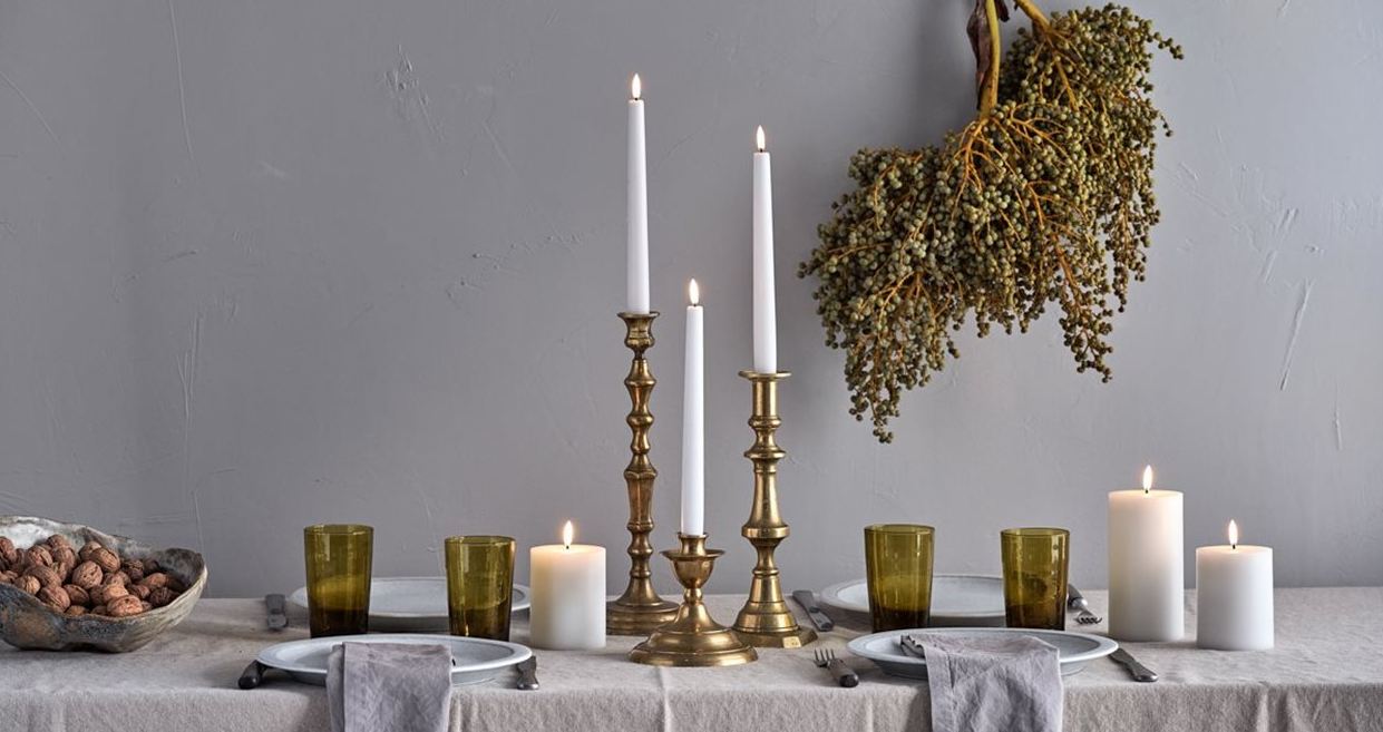 Stabkerzen LED elfenbein<br>