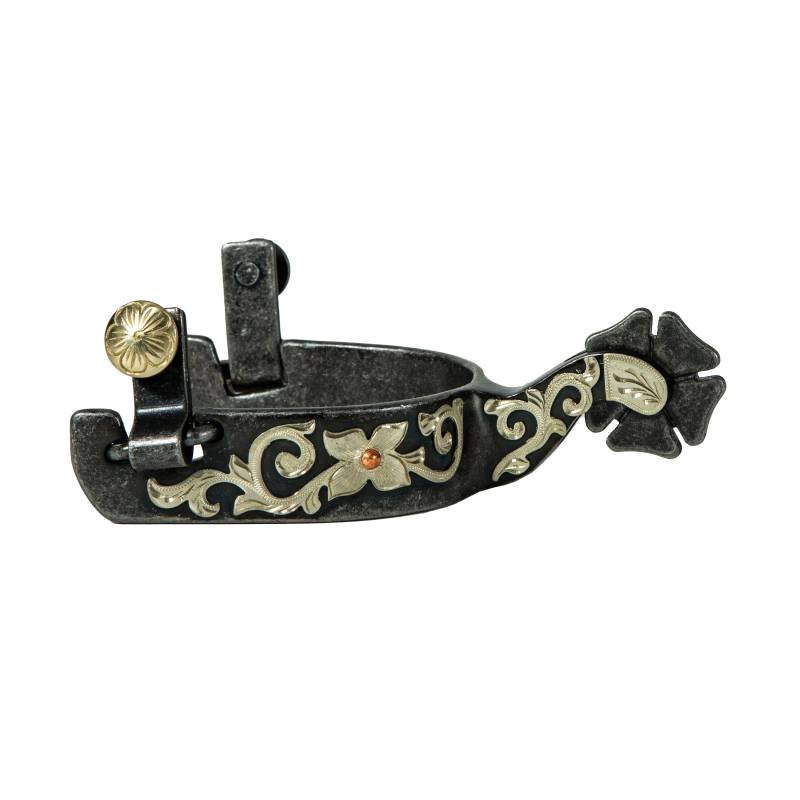 Sporen Kleeblatt Schwarz/Silber<br>