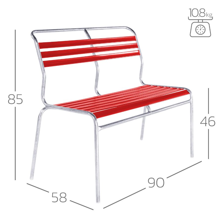 Lättlibank Säntis ohne Armlehne, 2-er<br>