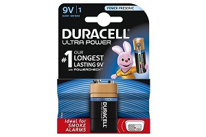 Duracell Ultra Power 9.0V 1/MX1604 6LR61<br>