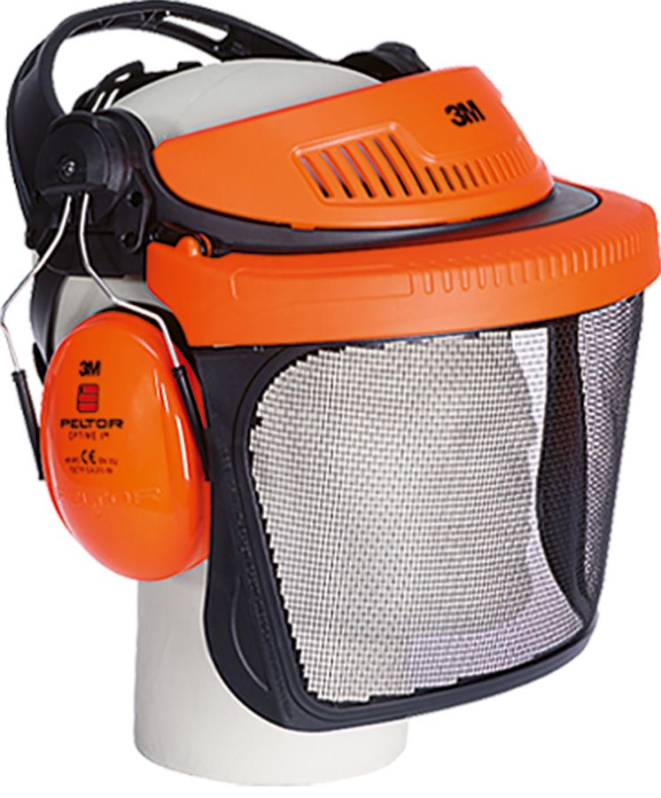 Gesichts-/Geh&ouml;rschutzsystem 3M PELTOR, aus orangem<br>