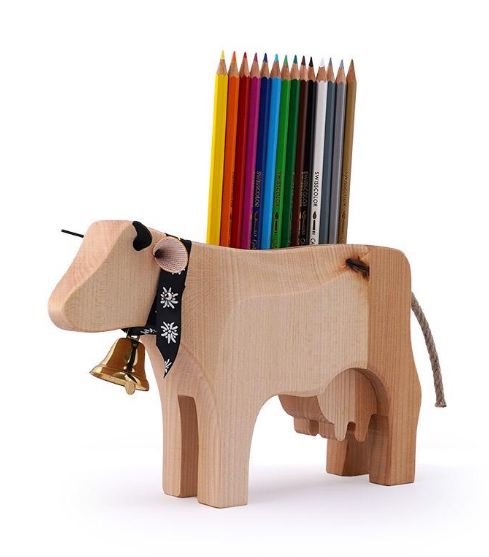 Farbstift Kuh, ge&ouml;lt, naturbelassen<br>