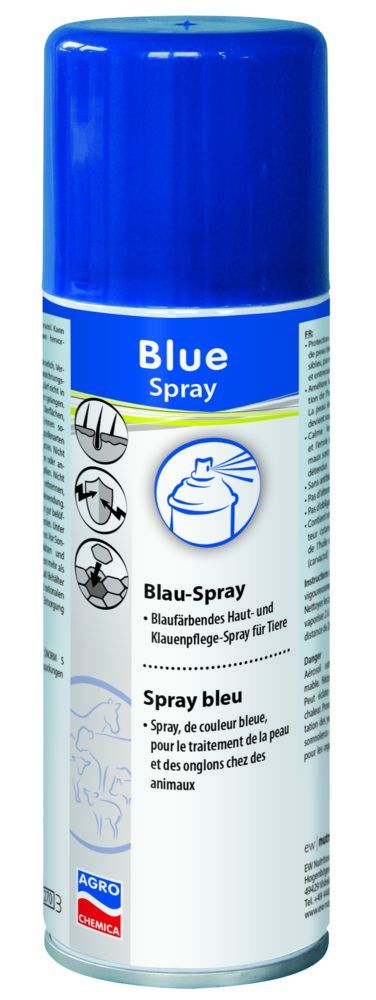 Blaufärbendes Haut- und Klauenpflegespray für Tiere<br>